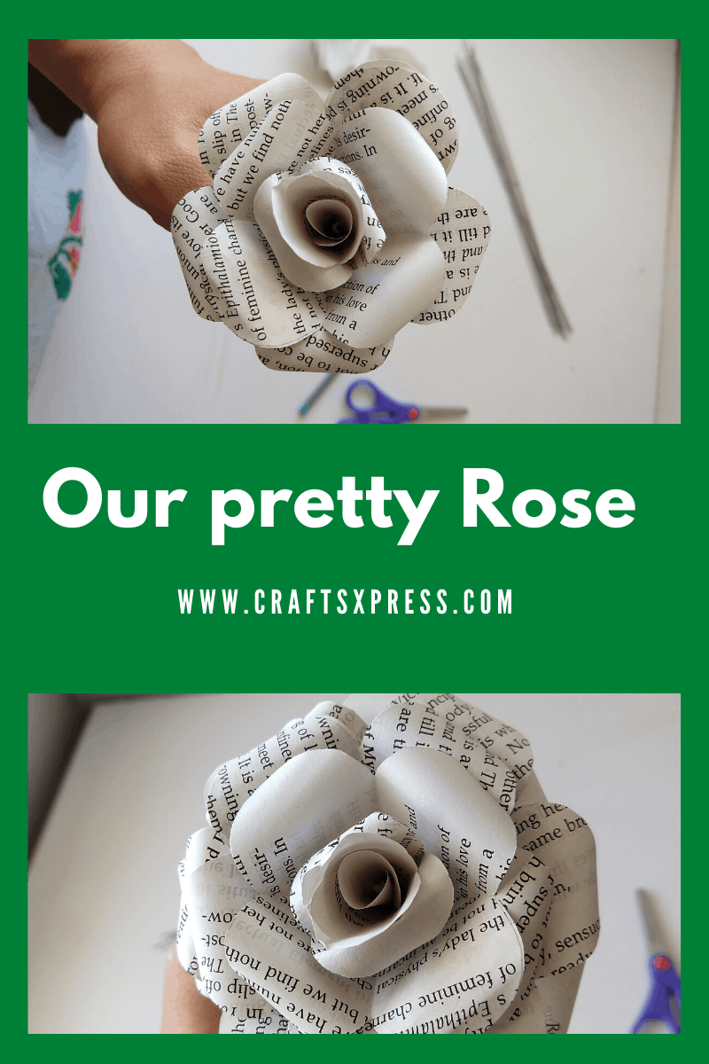 How to make paper rose from old book pages