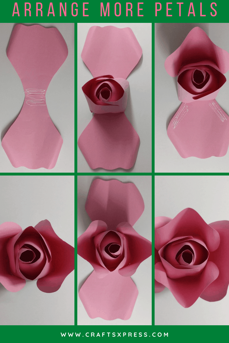 Arrange more extra small petals to the rose center