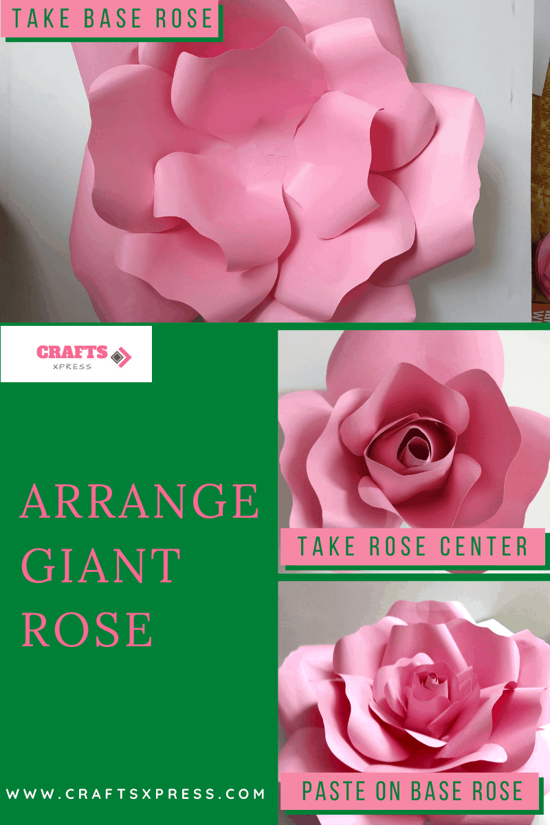 Arrange the giant paper rose