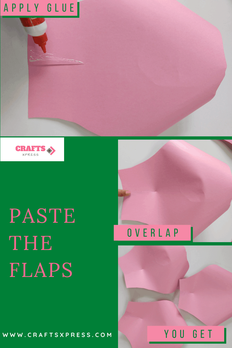 Paste the flaps of the petals of giant rose