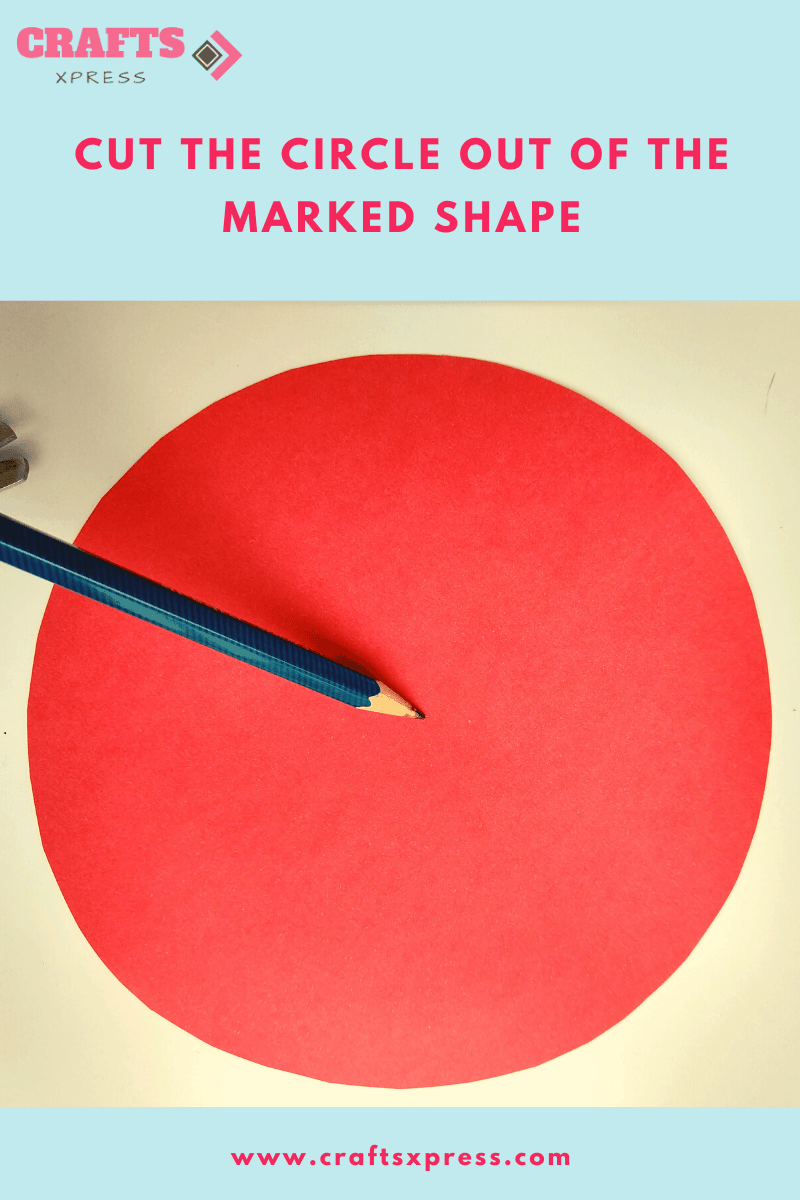 Cut the marked circle for making rolled paper roses