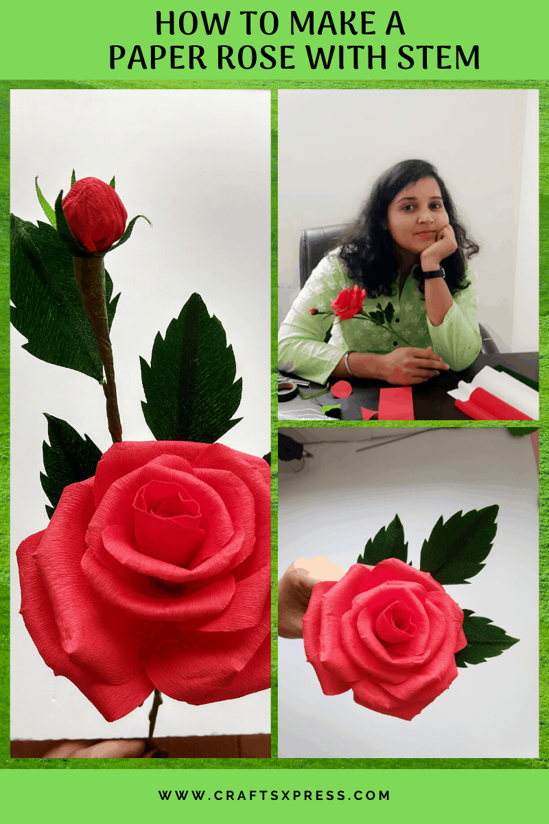 How to make a paper rose with stem