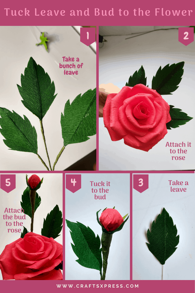 how to make a paper rose with stem