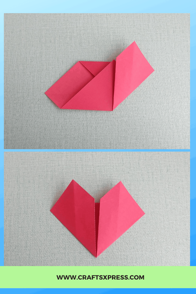 Fold side flaps to make paper heart