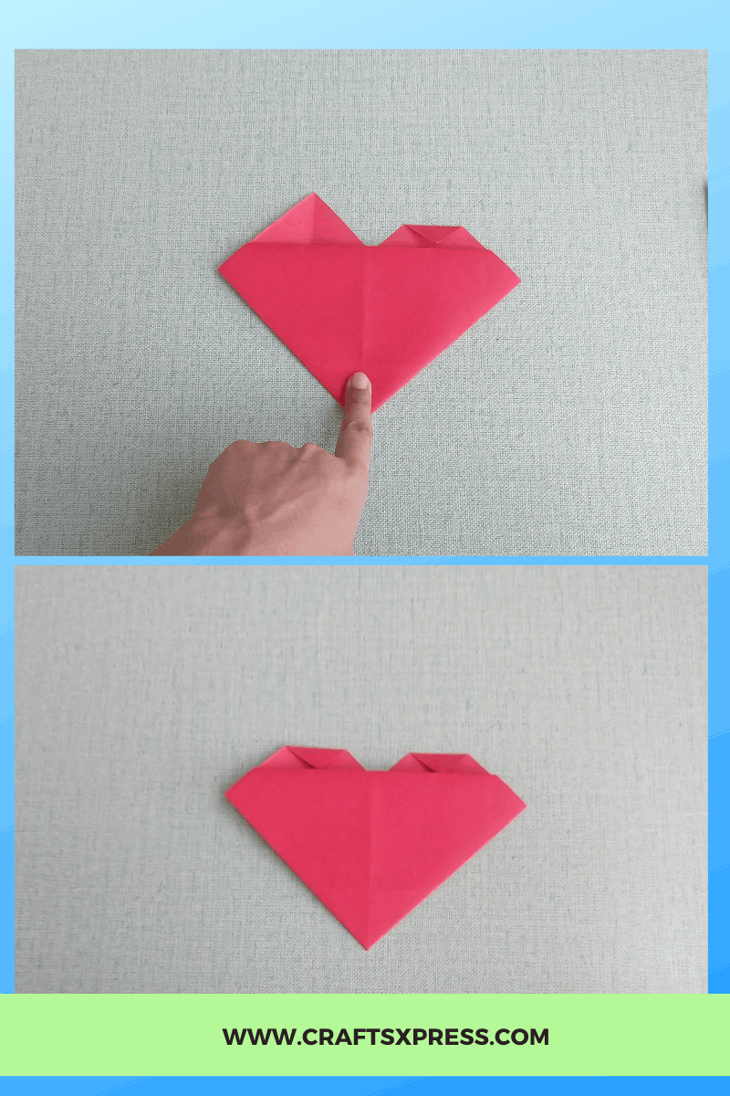 fold top two corner to give it a shape of cute heart