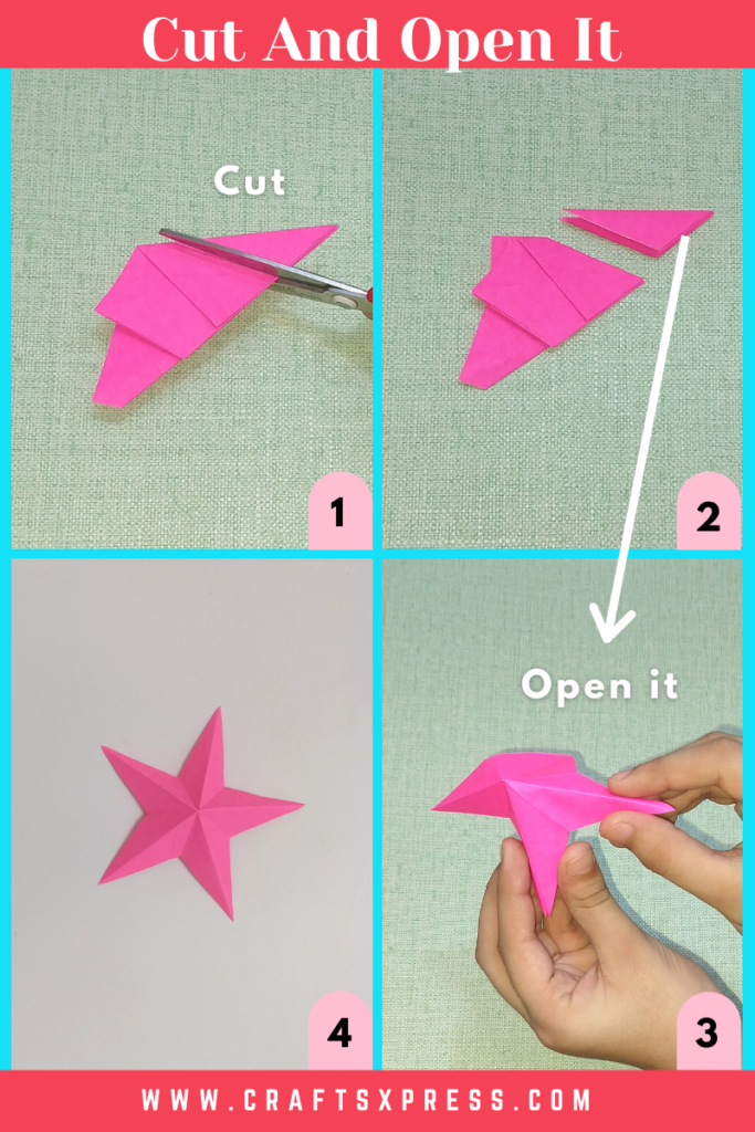cut and open the paper star